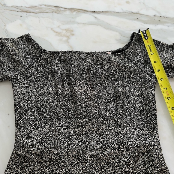 GB BLACK METALLIC STRETCH MINI SEXY DRESS SIZE XS NWTS! - Picture 14 of 17